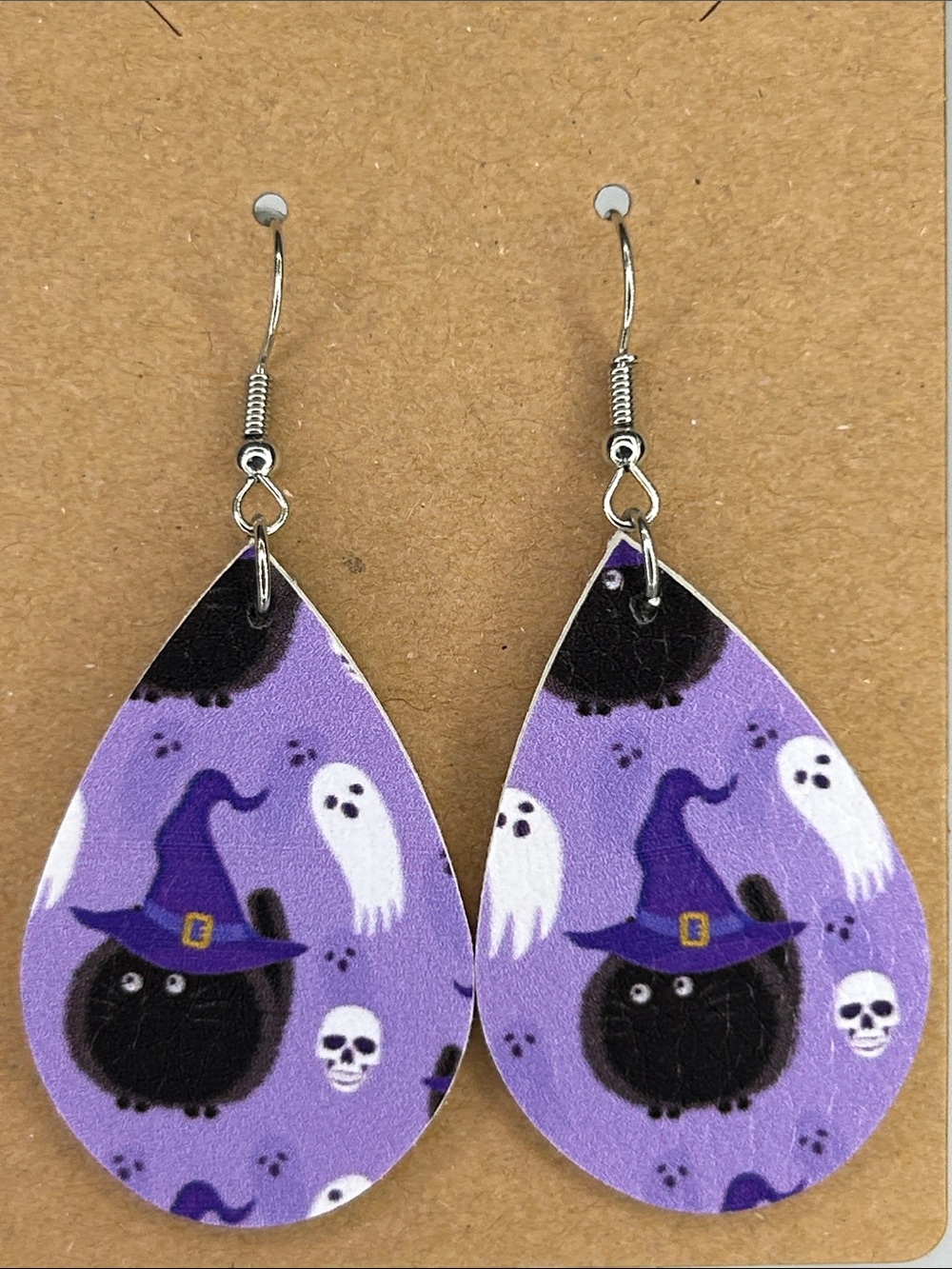 *LAST SET* Mini Faux Leather Teardrop Earrings Halloween Fashion Jewelry
